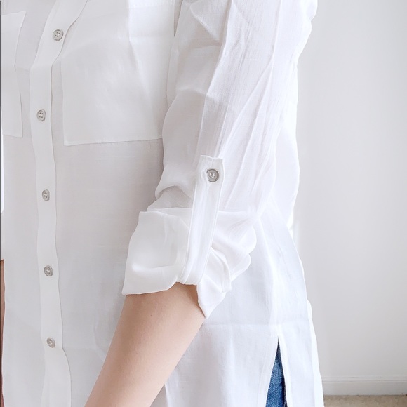 CLASSIC SOFT BUTTON DOWN SHIRT - WHITE - Picture 6 of 7